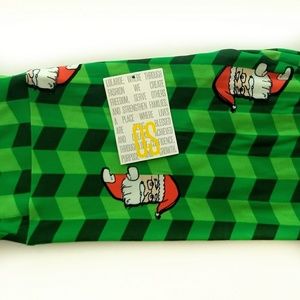 LuLaRoe Christmas Leggings OS Peeking Santa